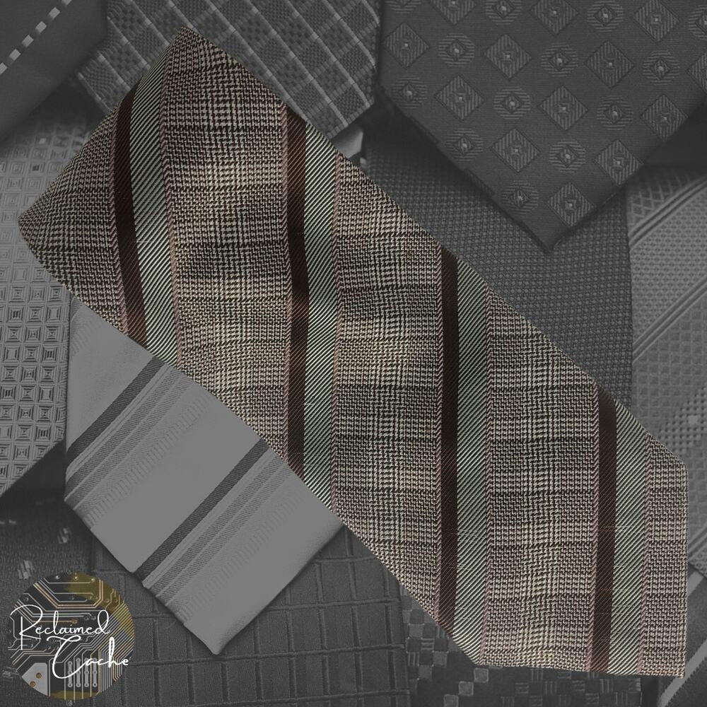 Brown Diagonal Stripe Tie